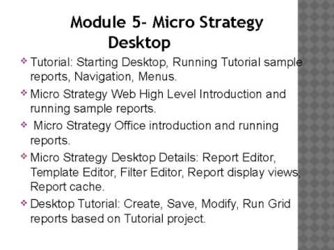 Micro strategy Online Training