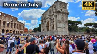 Rome Italy, Walking Tour 🇮🇹 Summer 2025 | From Colosseum to Trevi Fountain in 4K