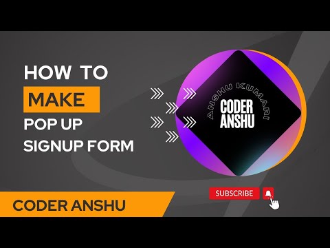 How to make a Pop up signup form | Pop up signup form|  signup form| coder Anshu