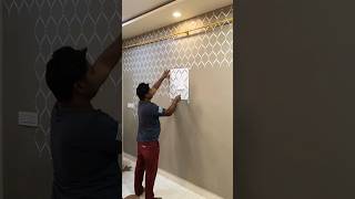 Wall Stencil Design By DIY Home Decor #stencil #wall ##art #homedecor #wallpaper #shorts