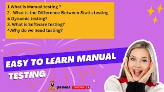 What is Manual Testing | Manual testing Training | Static | Dynamic?