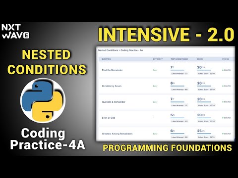 Nested Conditions|coding practice-4a Answers|Python|INTENSIVE 2.0| NxtWave|CCBP 4.0 #ccbp#nxtwave