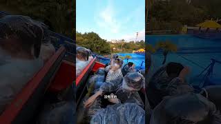 Challenging the most exciting log flume ride in China. When rushing down
