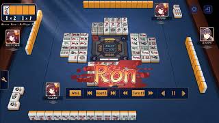 Mahjong Soul#5 Tsumo! - Riichi! Menzen Ippatsumo! Iipeikou! Akago! (Baiman 8 Han 30 fu)