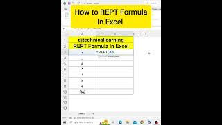 REPT Formula in Excel #exceltutorial #excel #exceltips #tipsandtricks  #excelreels #deepakjhanswa