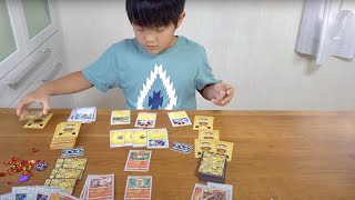 ポケモンカード GXスタートデッキ 雷ライチュウGX VS 炎リザードンGX 親子対決！パパと勝負してみた！【こうちゃんポケモンマスターへの道⑨】ポケカ 初心者 対戦