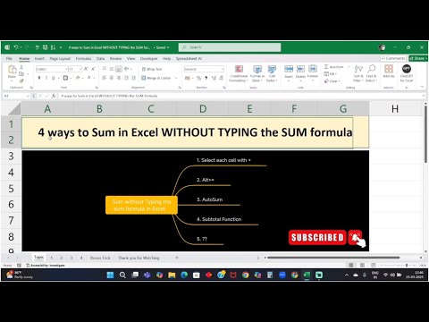 Advance Summing techniques without TYPING the Sum formula | Excel Tutorials #excel
