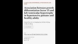 Association between growth differentiation factor 15 and left ventricular hypertrophy... | RTCL.TV