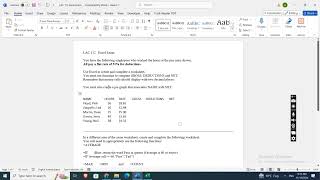LAC 112 Excel Exam #excel