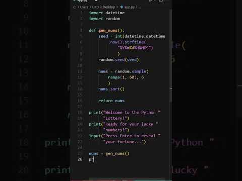The Python Line That Could Make You Rich #PythonCoding #LotteryHack #GetRichQuick