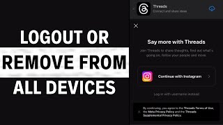 How to Logout Threads from All Other Devices | Remove Someone from Your Threads Account