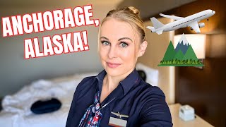 Flight Attendant Life | 24 Hours in ANCHORAGE, ALASKA! 🏔️✈️❄️