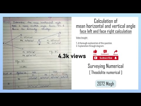 calculation of mean horizontal and vertical angle | face left and face right calculation
