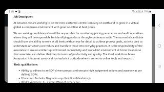 Amazon Associate - Retail process - CMT - Virtual | Amazon work from home jobs 2023 | Jobs in India