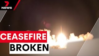 Trump brokered ceasefire broken by Iran, claims Israel | 7NEWS