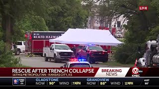 Kansas City, Kansas, firefighters searching for missing worker after trench collapse