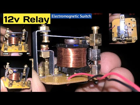 12v Home made relay | electromagnetic switch | relay inside machanism #tronicmade