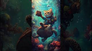 Urashima Cat: An AI Cat Recreation of an Old Tale! #aianime #cat #animation #funny #cartoon