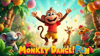 Monkey Dance 🐵 | Fun Animal Song for Kids | New Nursery Rhyme 2025 | Doo Doo Doo Dance Party
