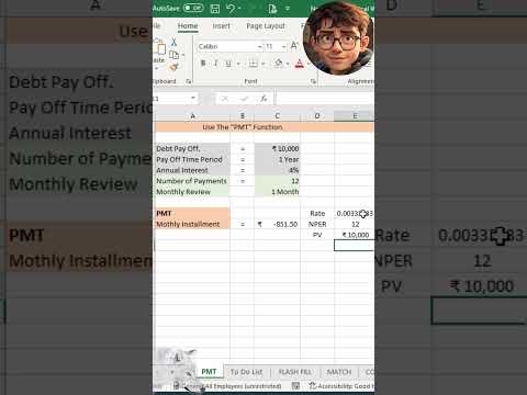 How to use The PMT Function #excel #msoffice #function #tutorial #microsoftoffice #shorts #finance
