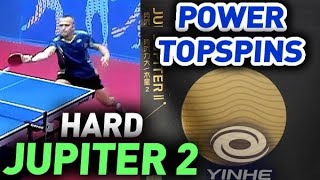 review Yinhe Jupiter II 40 test: fast spinny rubber for powerful topspin & looping & smashing