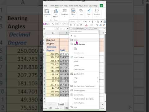 Convert Decimal Value into Degree, Minute & Second in Excel and Split Data #excel  #tutorial