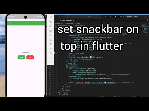 How to set SnackBar on top of the screen and how to show and hide SnackBar on pressed in Flutter