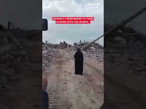 A Lebanese woman fearlessly stood before an Israeli tank.