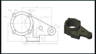 BricsCAD Tutorial: Making a mechanical part in 2D and 3D