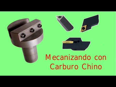 Probando plaquitas de carburo chino , en la fabricación de fly cutter.