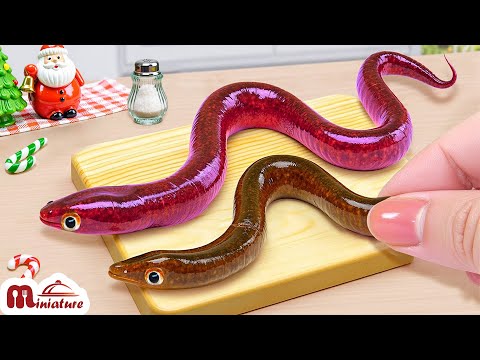 Delicious Miniature Grilled Eel Pizza For Christmas | ASMR Cooking Mini Food