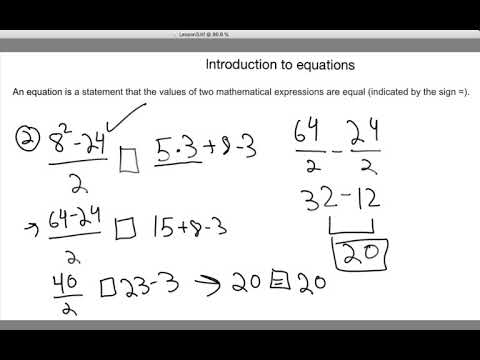 Algebra 1 - 3 - Intro to Equations