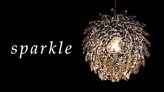 How to make a sparkling  pendant light【 DIY/LED/lamp shade】プラコップで作るLEDペンダントライト