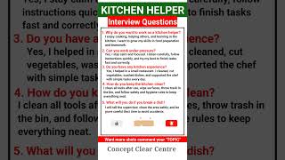 Kitchen Helper Job Interview Questions and Answers to ace your Dream Job