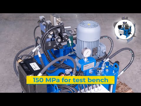 The power unit presented is a hydraulic system of the bench for testing special high-pressure hoses