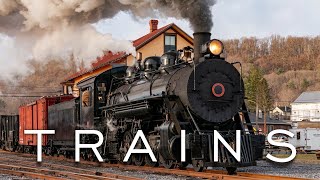 Steam and Freight Trains with American Folk Music and Beautiful Scenery | 4K