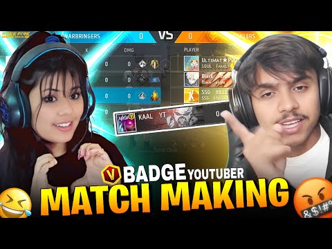 MATCHMAKING WITH 😯 AWM KING 👑 RANDOMLY 🤬 V'BADGE YOUTUBER IN MY GAME 🤯 - GARENA FREE FIRE