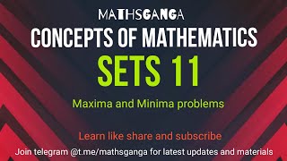 #mathsganga #jeemaths #cbsemaths Maxima and Minima problems from SETS