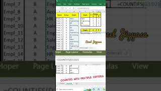 Excel countifs multiple criteria | Excel countifs 2 | excel countifs formula #shorts