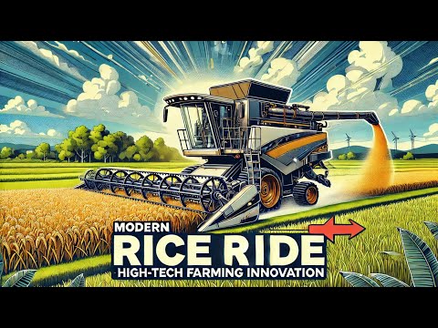 Modern Rice Harvesting Machine in Action | High-Tech Farming Innovation! #farming #viralvideo
