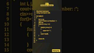 Best pattern C++Program language #coder #clanguage #coding_gyan #trending #shorts #cpp#basicprograms