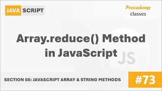 #73 The Array.reduce() Method | Array & String Methods | A Complete Modern JavaScript Course