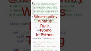 What is Duck Typing in Python? #python #education #programming #pythons #shorts