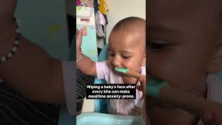 avoid wiping baby faces while eating repeatedly #shorts #babytips #babyboy @gayichethu