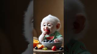 Cutest Monkey Eats Fruit And Makes Funny Faces!