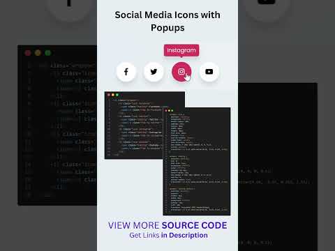 15/100 HTML/CSS Animation:  Unveiling the Interactive Magic: Social Media Icons with Popups #shorts