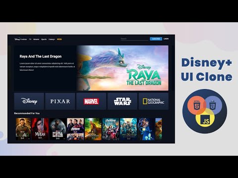 Disney+ UI Clone using HTML, CSS, and JavaScript | From Scratch | The Web-Fix