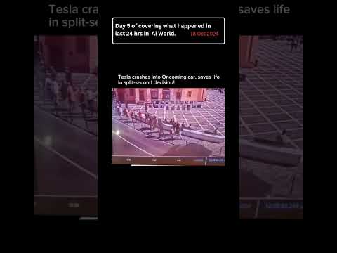 Tesla crashes into incoming car, save life in split - second decision ! Tesla Ai Technology Car