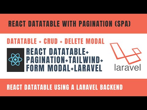 React Datatable with Pagination, DELETE Modal (CRUD) - Create Read Update Delete - Laravel REST API