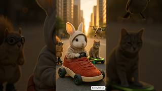 🐰 Bunny Boost: Sneaker Car Launch at Full Speed! 🚗🔥 #shorts #bunny #cartoon #animation #ytshorts